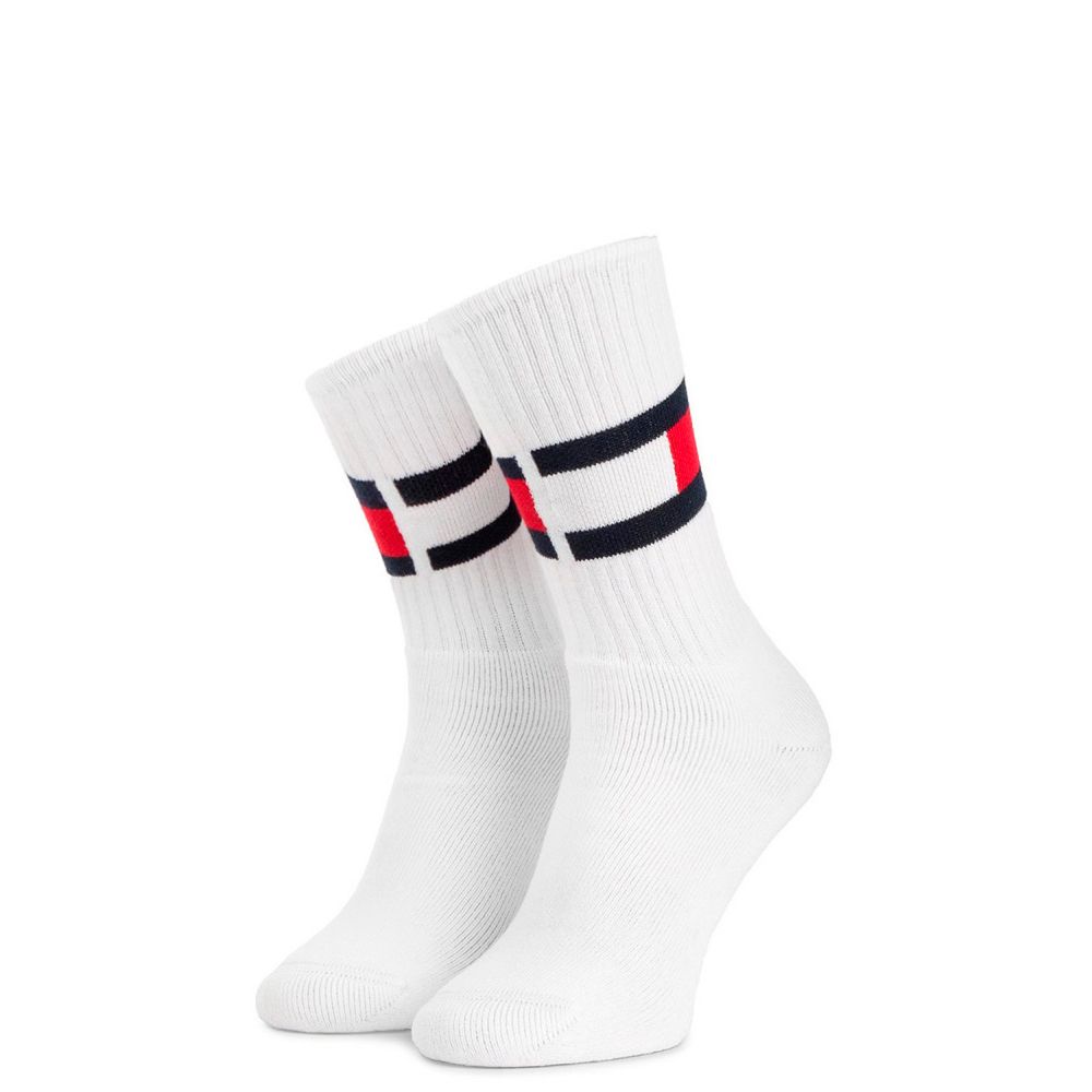 

Белый хлопковый носок Tommy Hilfiger