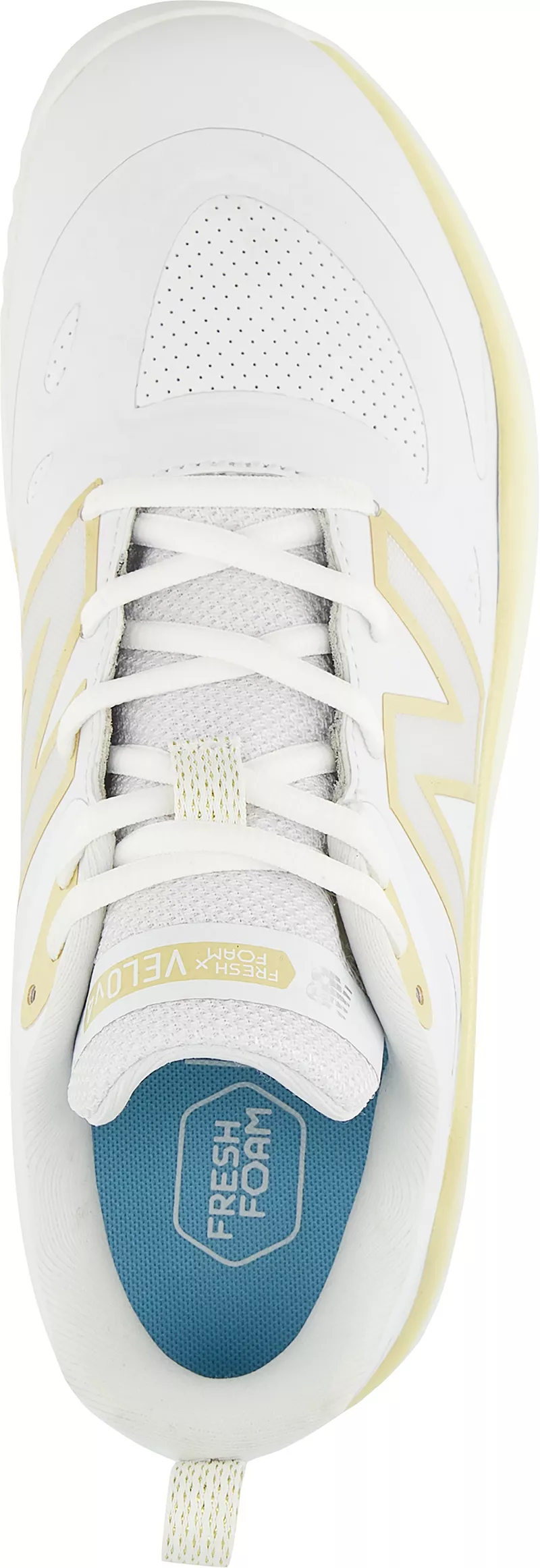 Женские кроссовки для софтбола для газона New Balance VELO v4, белый/золотой — фото 2