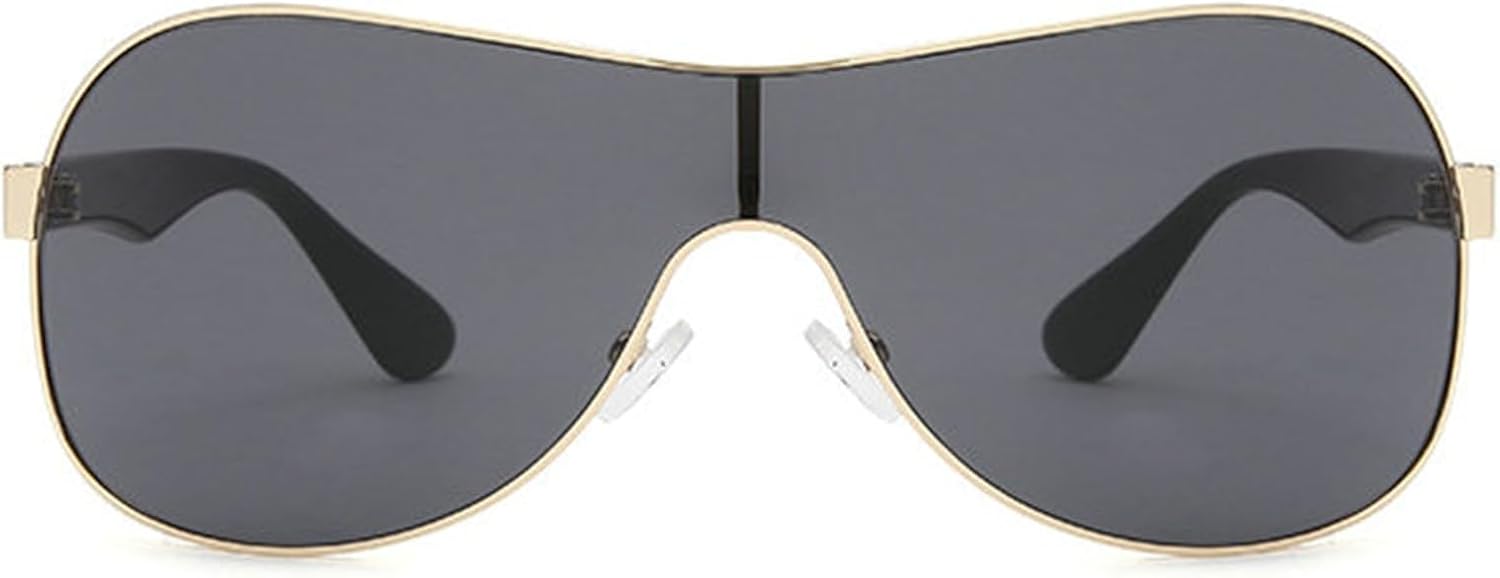 

Willochra — большие цельные солнцезащитные очки-щит для женщин, уникальные солнцезащитные очки для мужчин в стиле ретро, ​​очки-пилот с градиентным переходом цвета, Gold