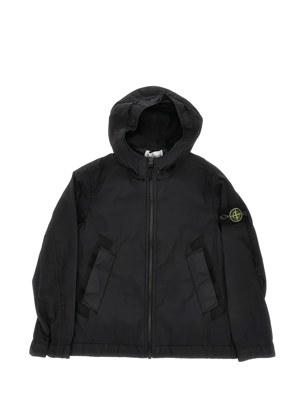 

Куртка на молнии с капюшоном Stone Island Junior, черный