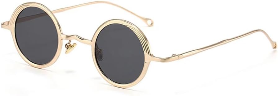 

Солнцезащитные очки UV400 — конфетные цвета, металлические, маленькие, круглые, в стиле панк, для женщин и мужчин, для бега и занятий спортом на открытом воздухе UYPTK, Golden Grey