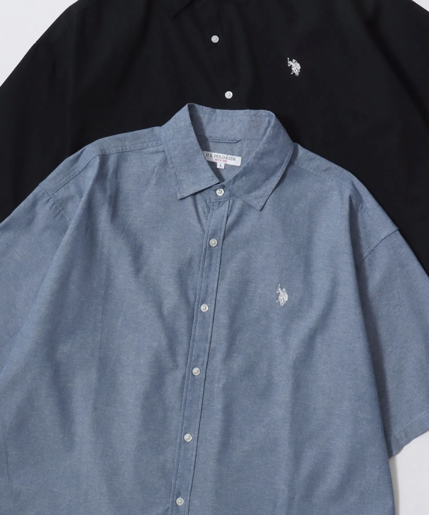 Унисекс хлопковая рубашка U.S. POLO ASSN. Broad Denim, тёмно-синяя