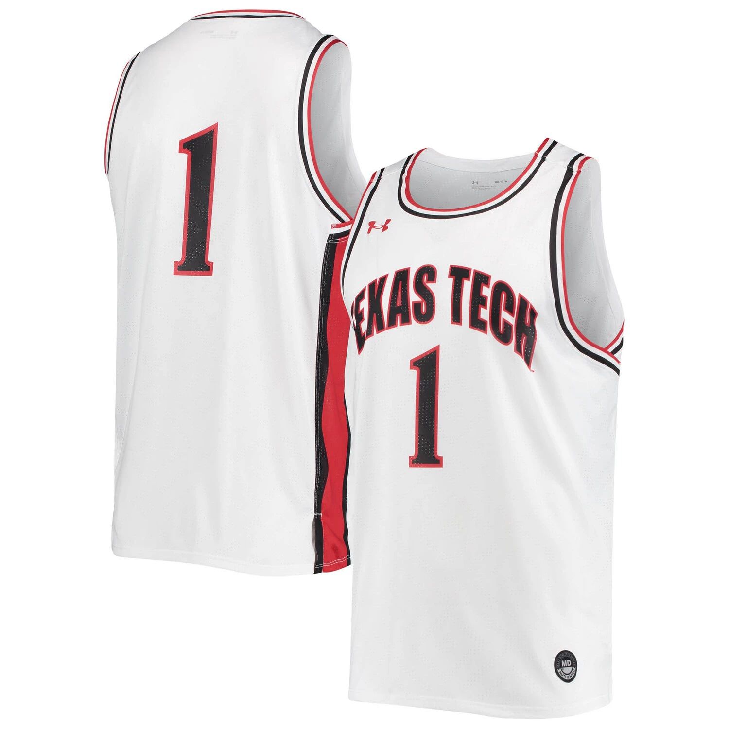 

Мужская белая баскетбольная майка #1 Texas Tech Red Raiders Replica Under Armour, Белый, Мужская белая баскетбольная майка #1 Texas Tech Red Raiders Replica Under Armour