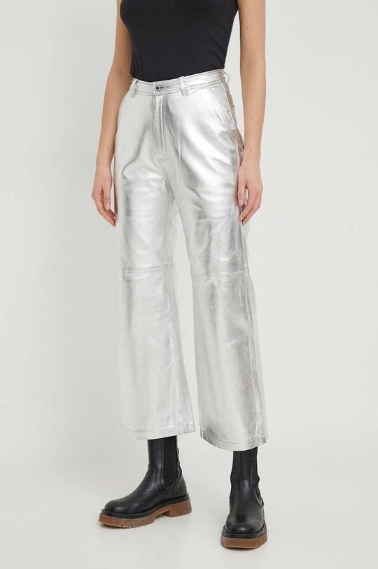 

Кожаная куртка Pepe Jeans, серебро