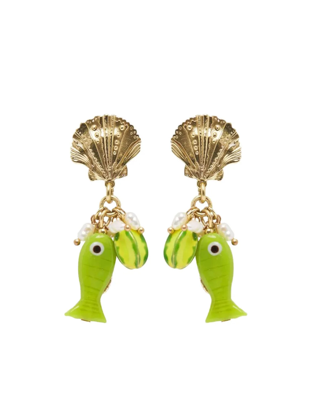 

Серьги-бижутерия в виде ракушек Alemais, золотистый