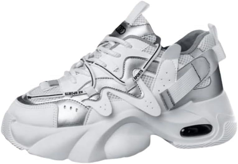 

Мужские спортивные кроссовки большого размера на толстой подошве, модные. Противоскользящая резиновая подошва, верх из полиуретана. Дышащие и удобные. Подходят для активного отдыха и повседневного использования Fmshi, серебро