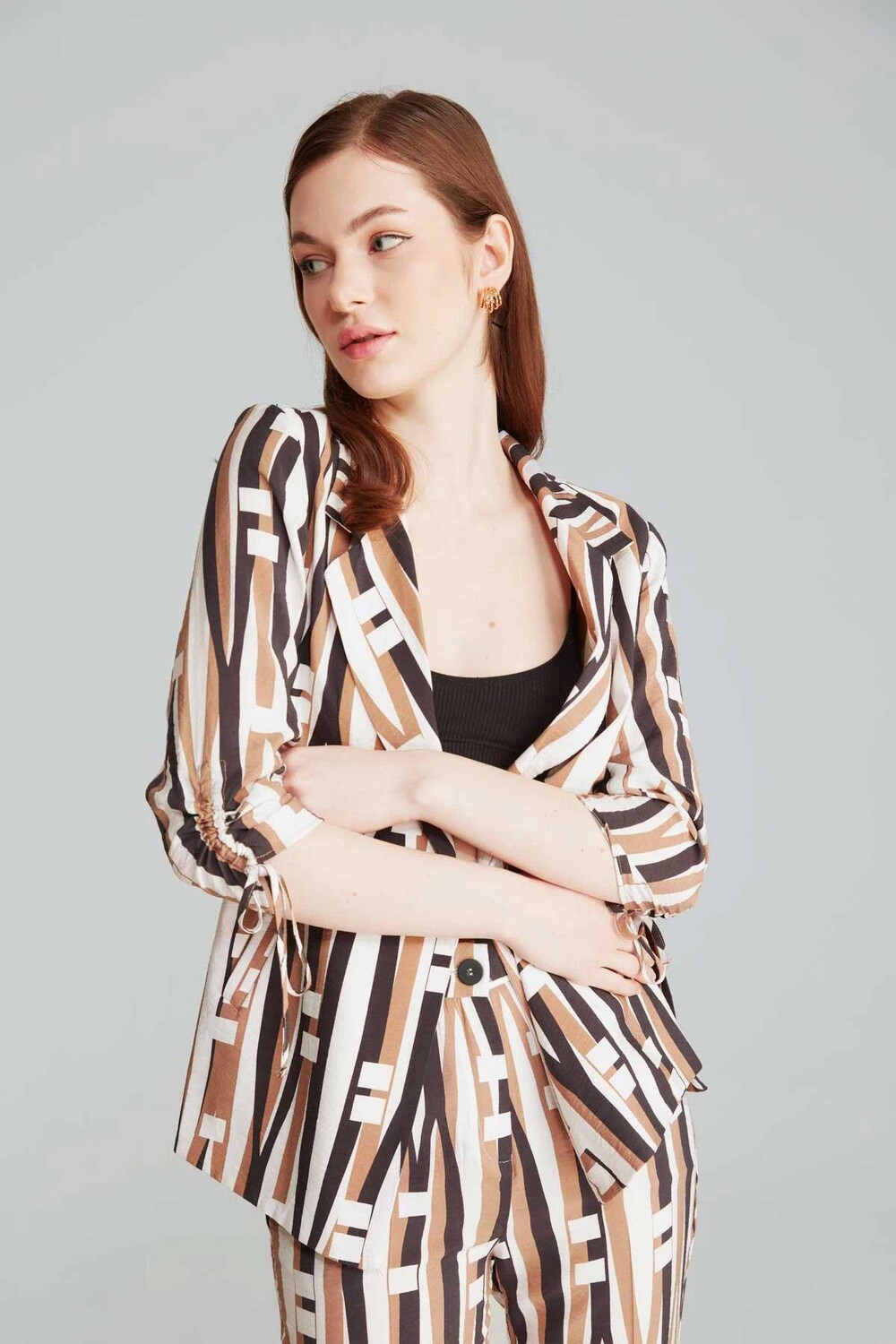 

Блейзер с принтом Gusto, коричневый