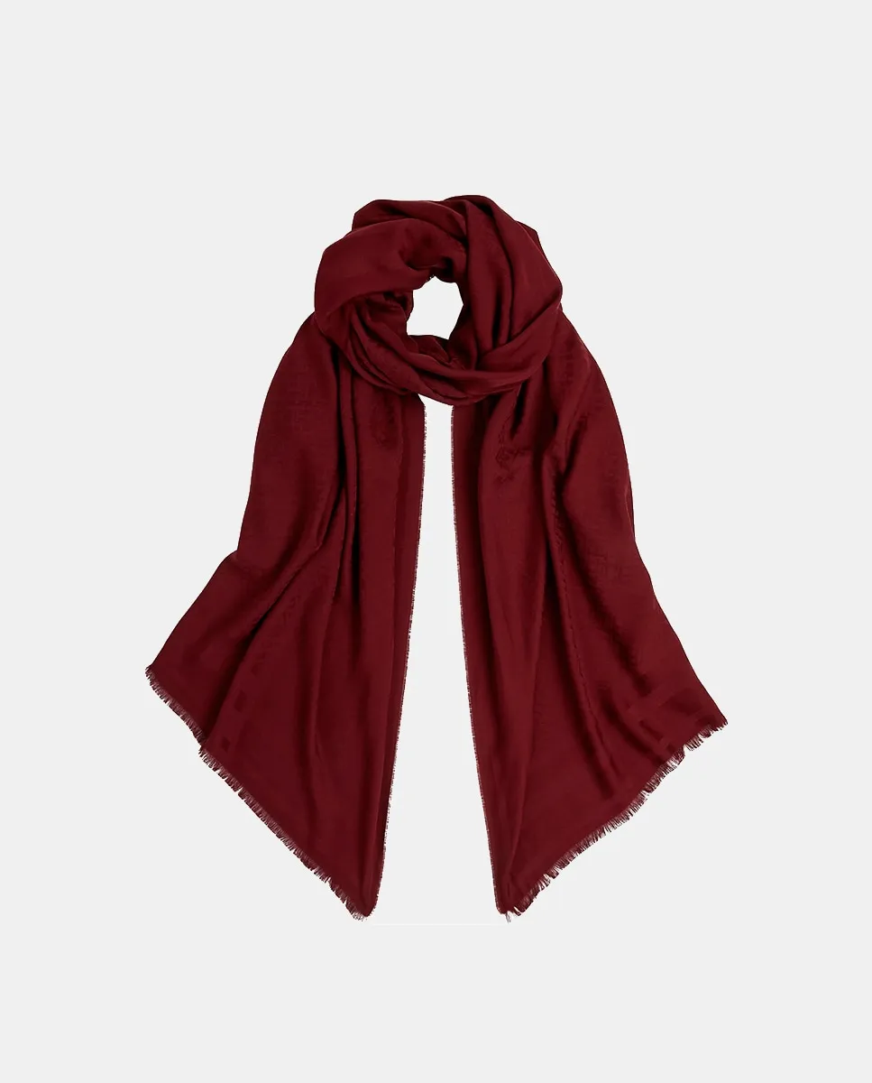 

Шарф из модала бордового цвета с монограммой Tommy Hilfiger