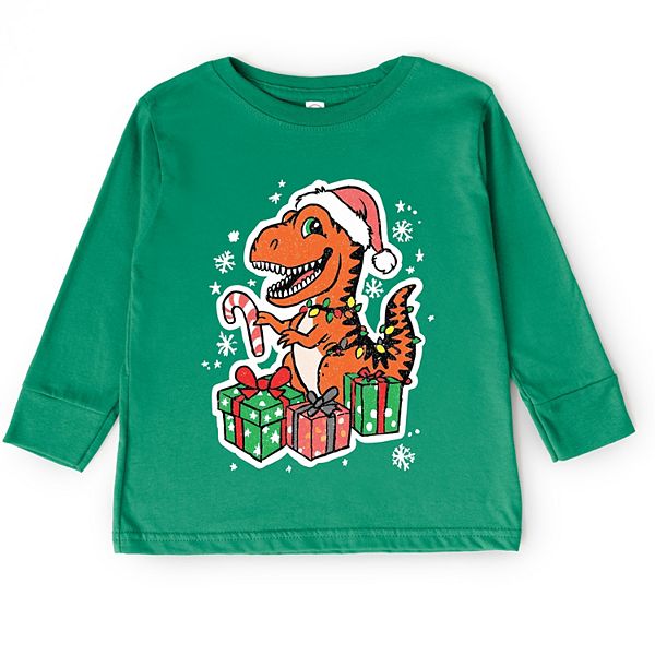 

Футболка с длинным рукавом Orange dinosaur christmas для малышей The Juniper Shop, Kelly