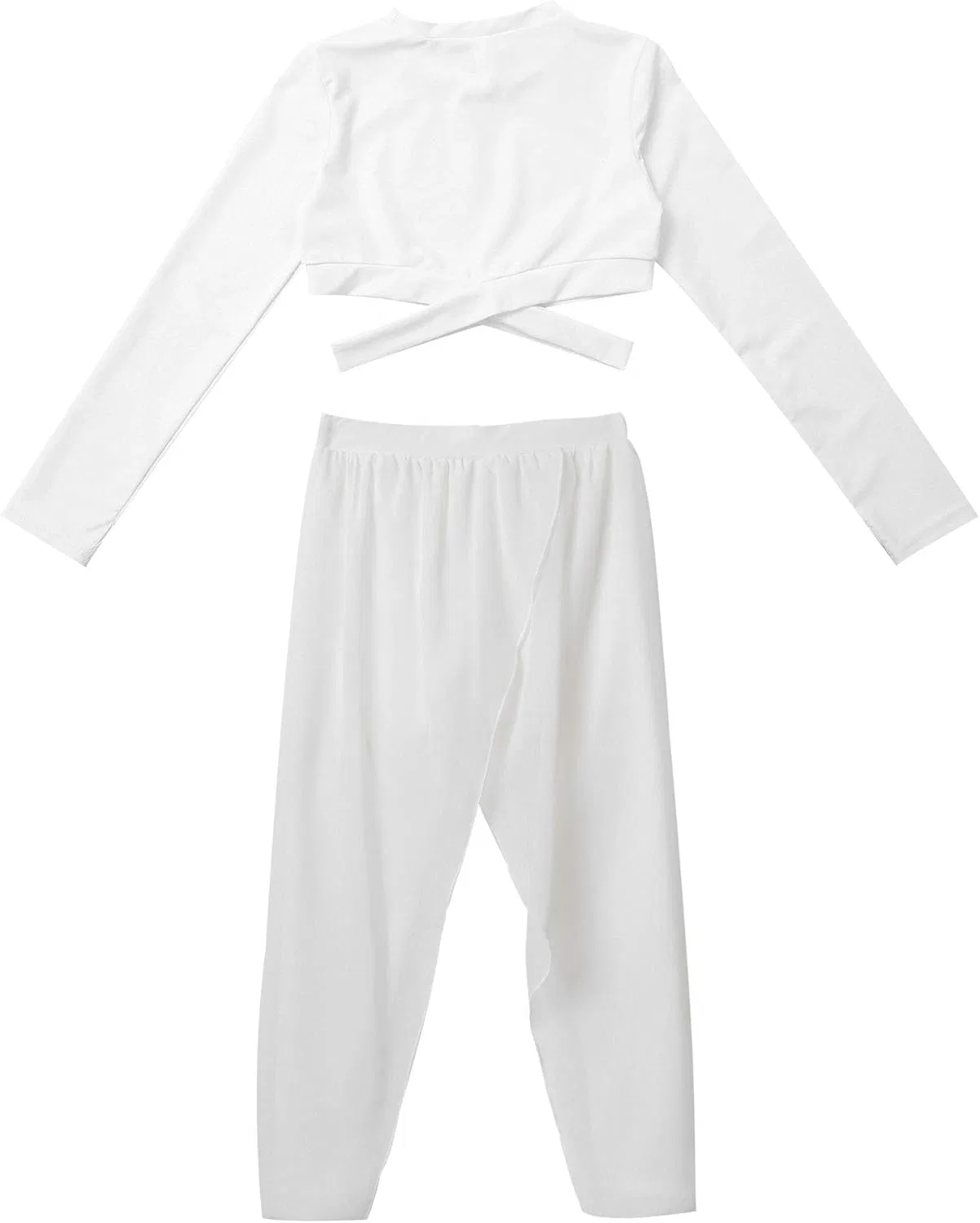 Детский спортивный костюм топ+леггинсы Mufeng, 2 предмета, Long Sleeve White — фото 4