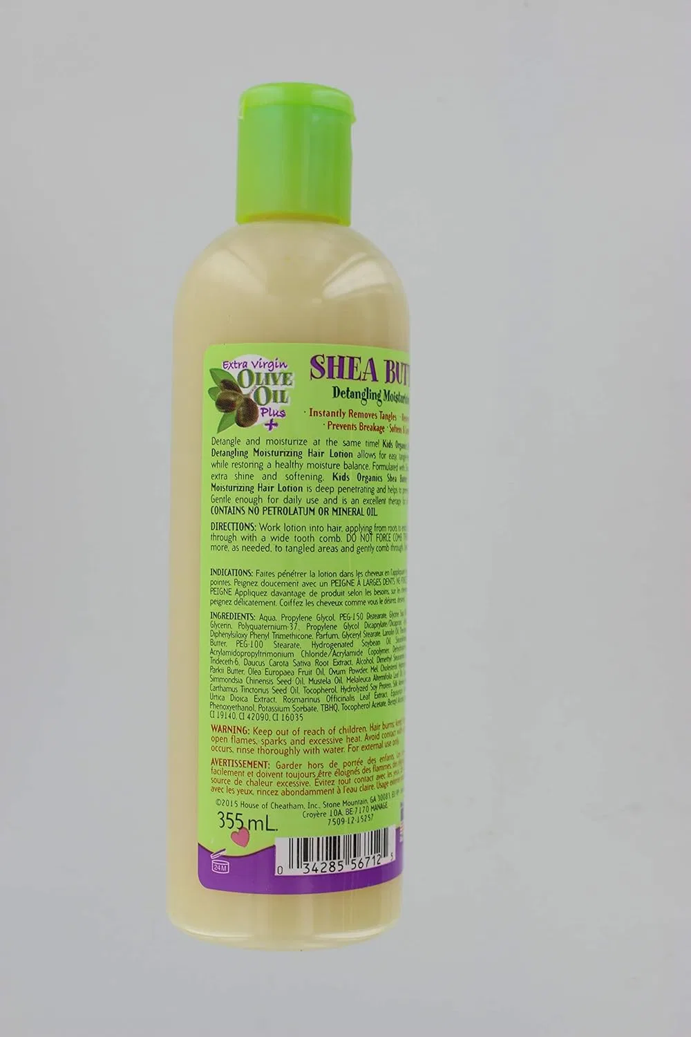 Детский увлажняющий лосьон для волос AFRICA'S BEST ORGANICS с маслом ши и оливковым маслом 355 мл Originals By Africa'S Best — фото 2