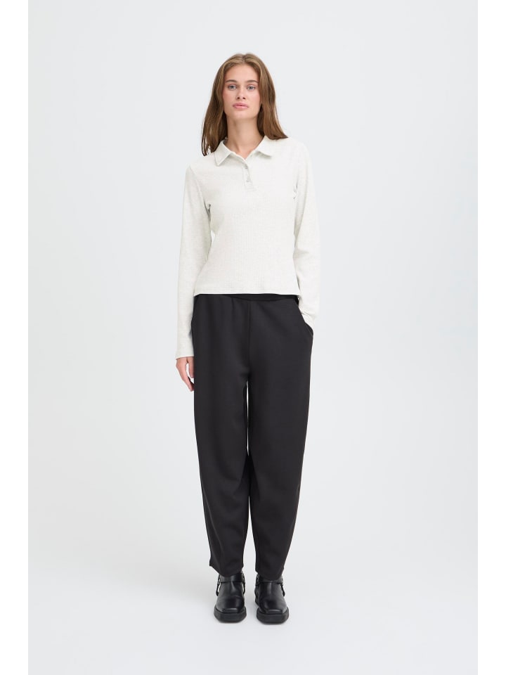 

ICHI Рубашка с длинными рукавами IHPACIFIC, стандартный крой, светло-серый меланж