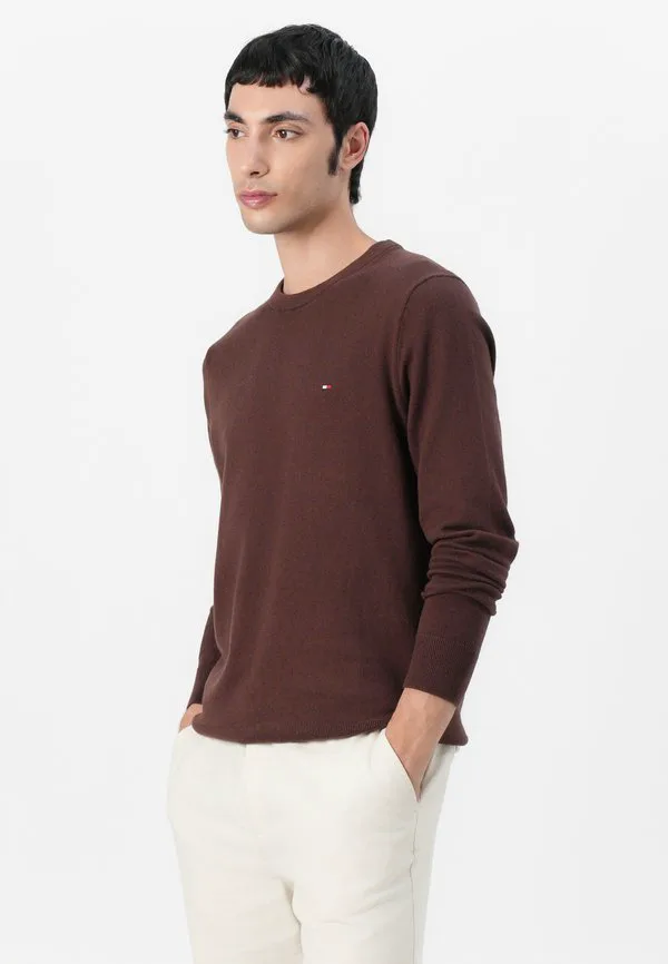 Джемпер с круглым вырезом из кашемира pima org ctn Tommy Hilfiger, Pure Brown — фото 4