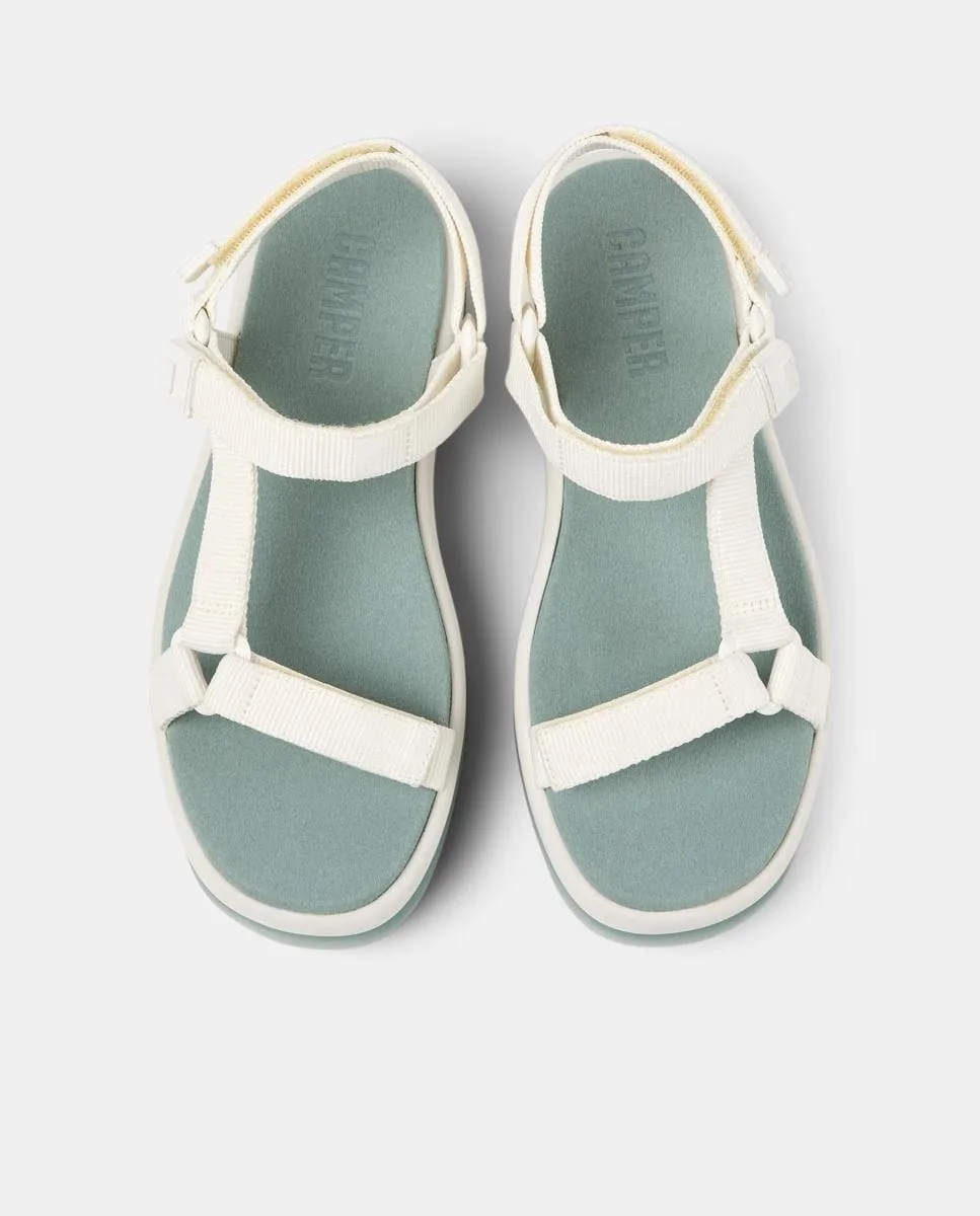 Женские сандалии на платформе Pelotas Flota Up с липким закрытием Camper, белый — фото 4