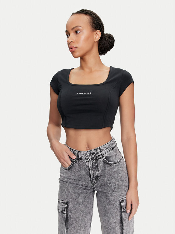 

Топ slim fit W Wordmark Corset Top 10026506-A01 Converse, черный