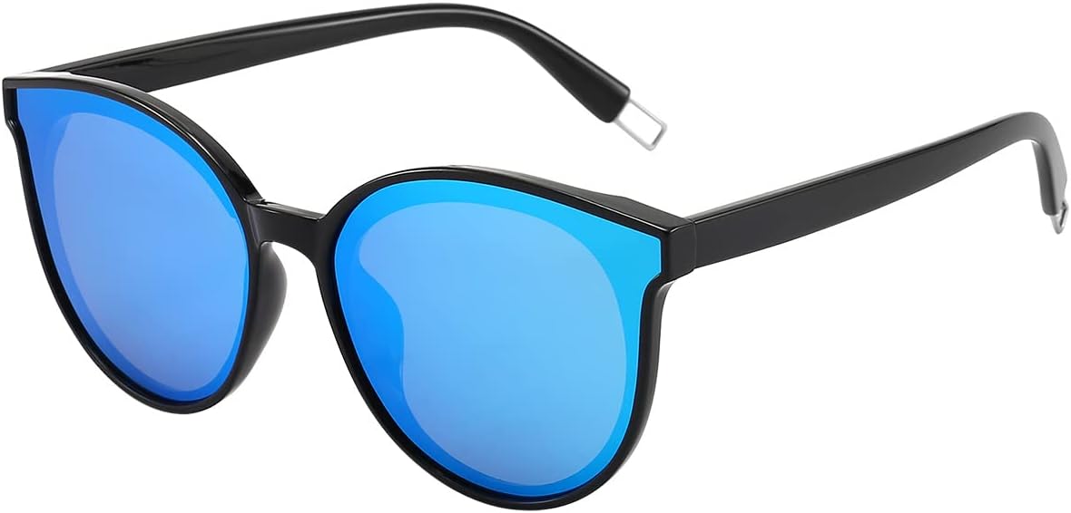 

Поляризованные солнцезащитные очки большого размера для женщин и мужчин, модные солнцезащитные очки «кошачий глаз», ретро-очки в крупной оправе, черные Dollger, Mirrored Blue