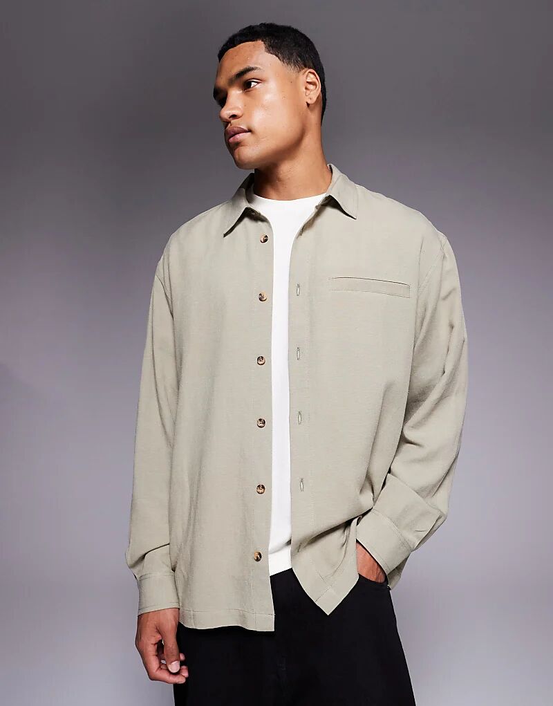 

Свободная рубашка ASOS DESIGN цвета шалфея