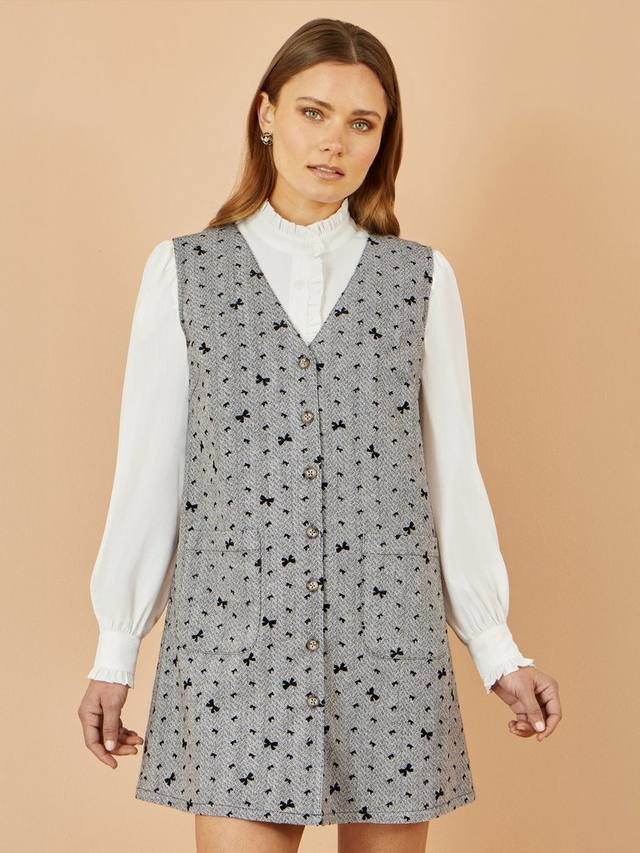 

Платье-сарафан с принтом "лук" Yumi, Grey