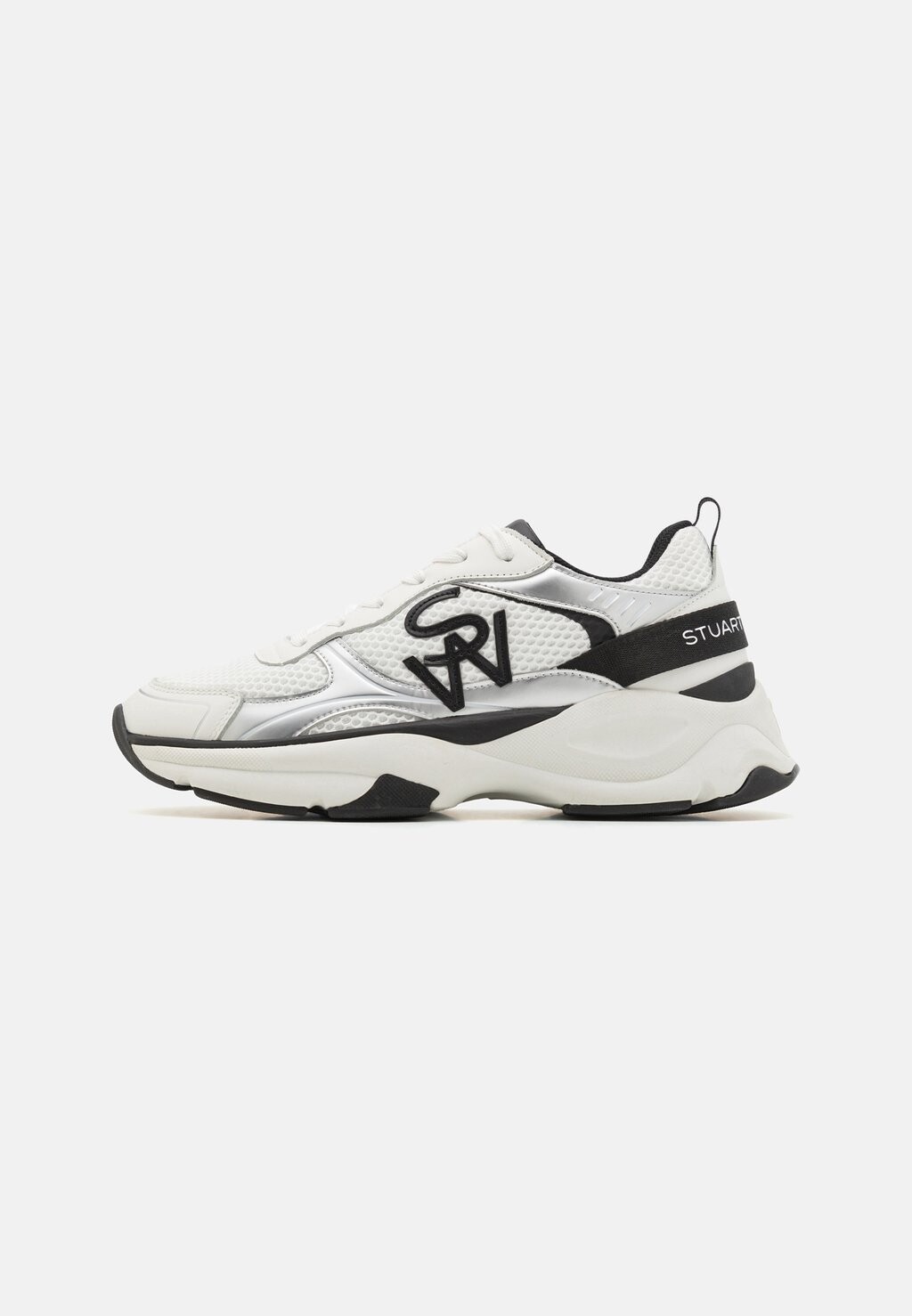 Кроссовки низкие TRAINER Stuart Weitzman, цвет white/black/grey