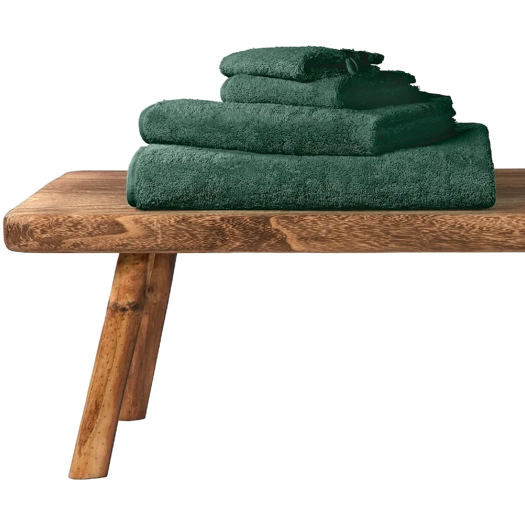 Мочалка Skyline Color из 100% хлопка с элегантной полосатой каймой MADE IN GREEN by OEKO-TEX Schiesser, темно-зеленый — фото 2