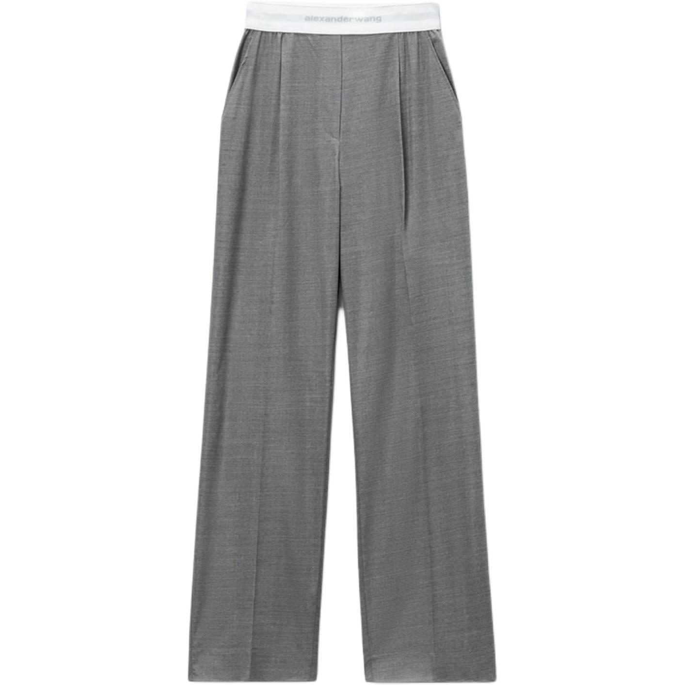 

Складки, логотип на поясе, брюки Alexander Wang, Light Heather Gray