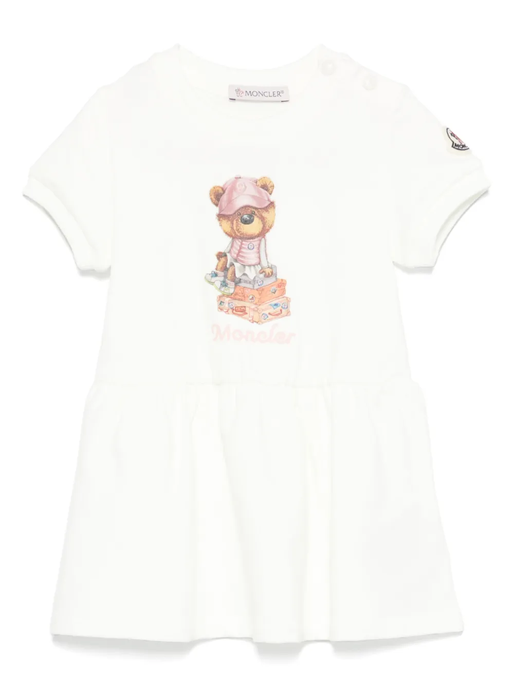 

Платье с графичным принтом Moncler Enfant, белый