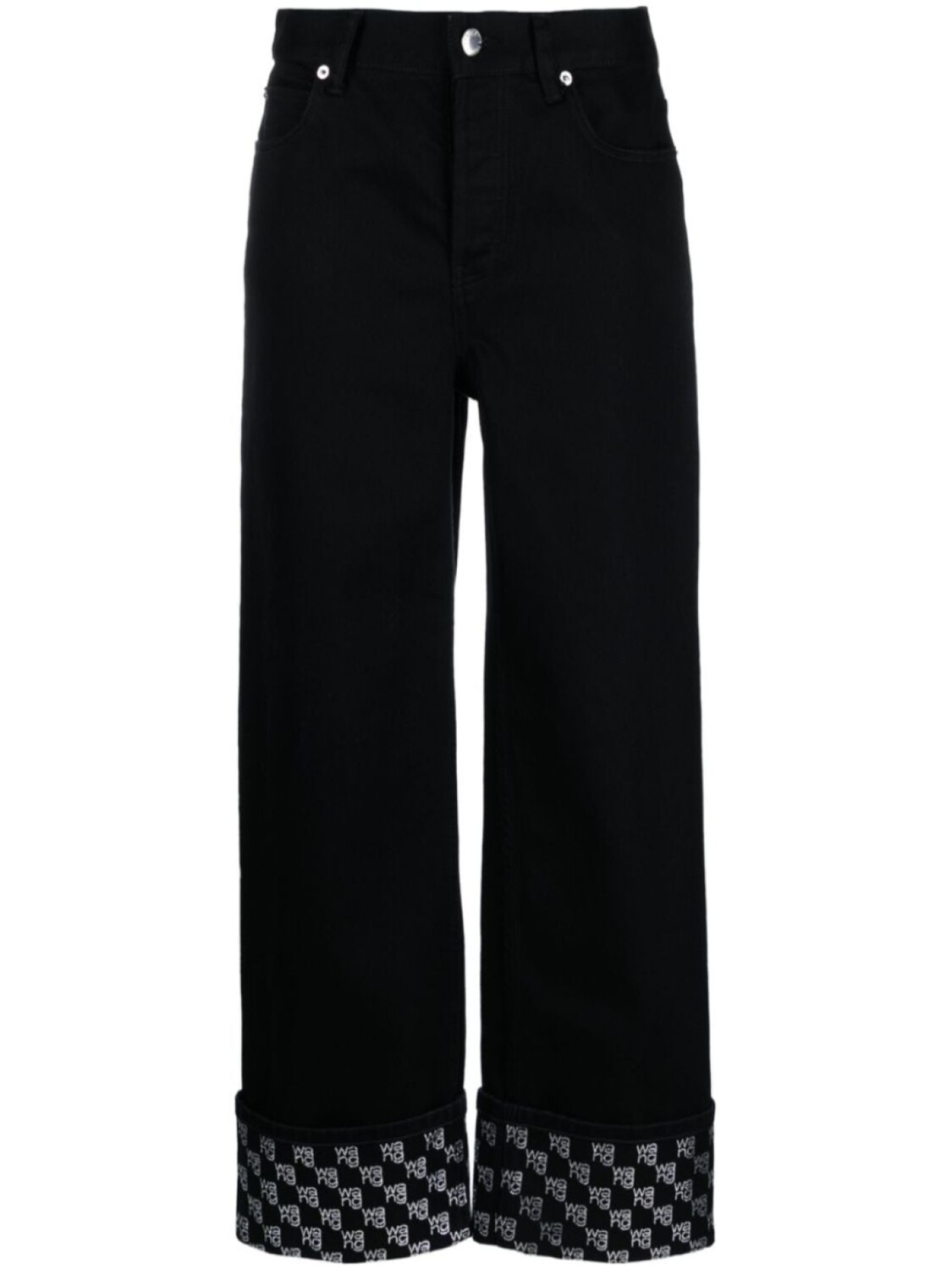 

Alexander Wang широкие джинсы с логотипом, черный
