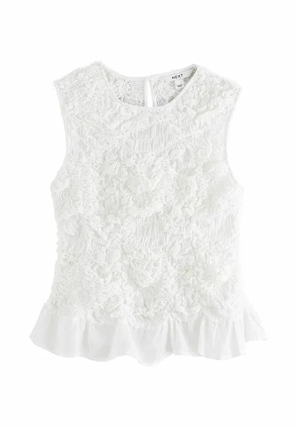 Топ Regular fit sleeveless ruched, Next, белый