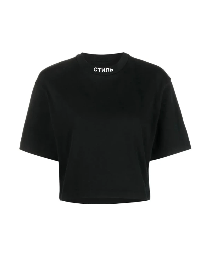 

Укороченная футболка с логотипом Heron Preston, черный