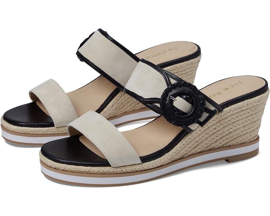 

Туфли Jack Rogers Callie Buckle Wedge, цвет Ivory/Black