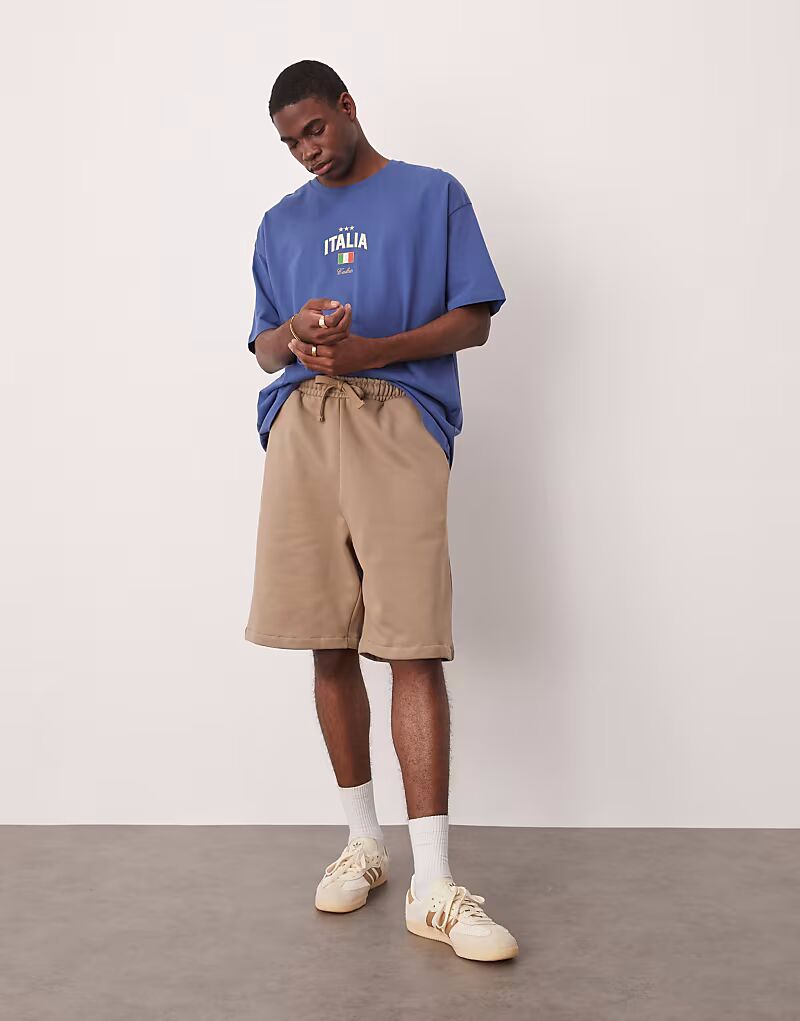 

Шорты свободного покроя ASOS DESIGN плотностью 400 г/м² бежевого цвета - BEIGE