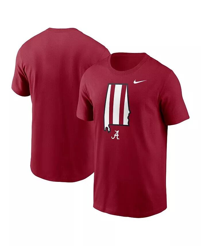 

Мужская футболка Crimson Alabama Crimson Tide Campus State Shape Nike, красный