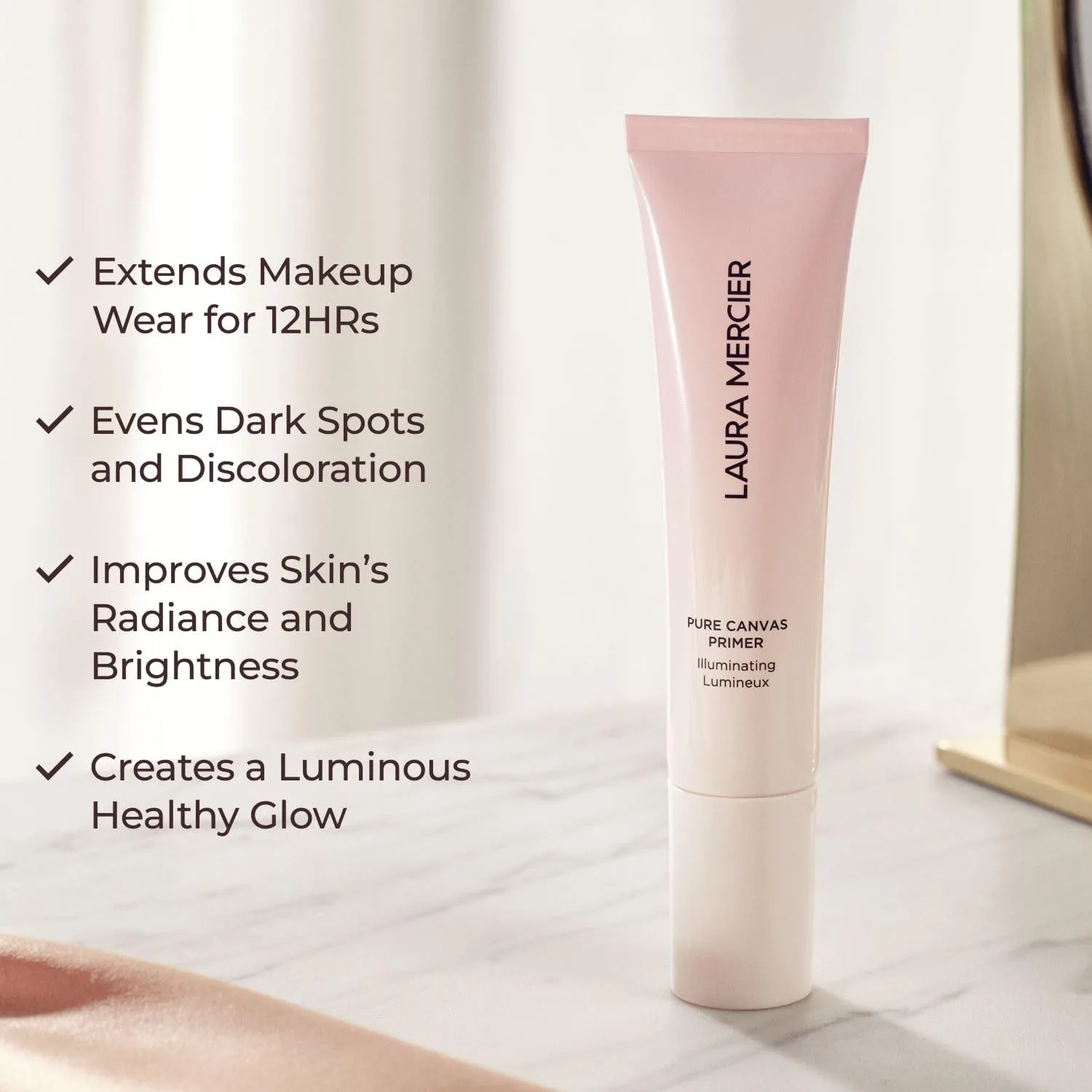 Праймер Laura Mercier Pure Canvas улучшает и продлевает стойкость макияжа, обладает увлажняющими, матирующими и осветляющими свойствами, обеспечивает естественный, матовый и сияющий финиш. 28.63 г (1 шт.), Illuminating — фото 4
