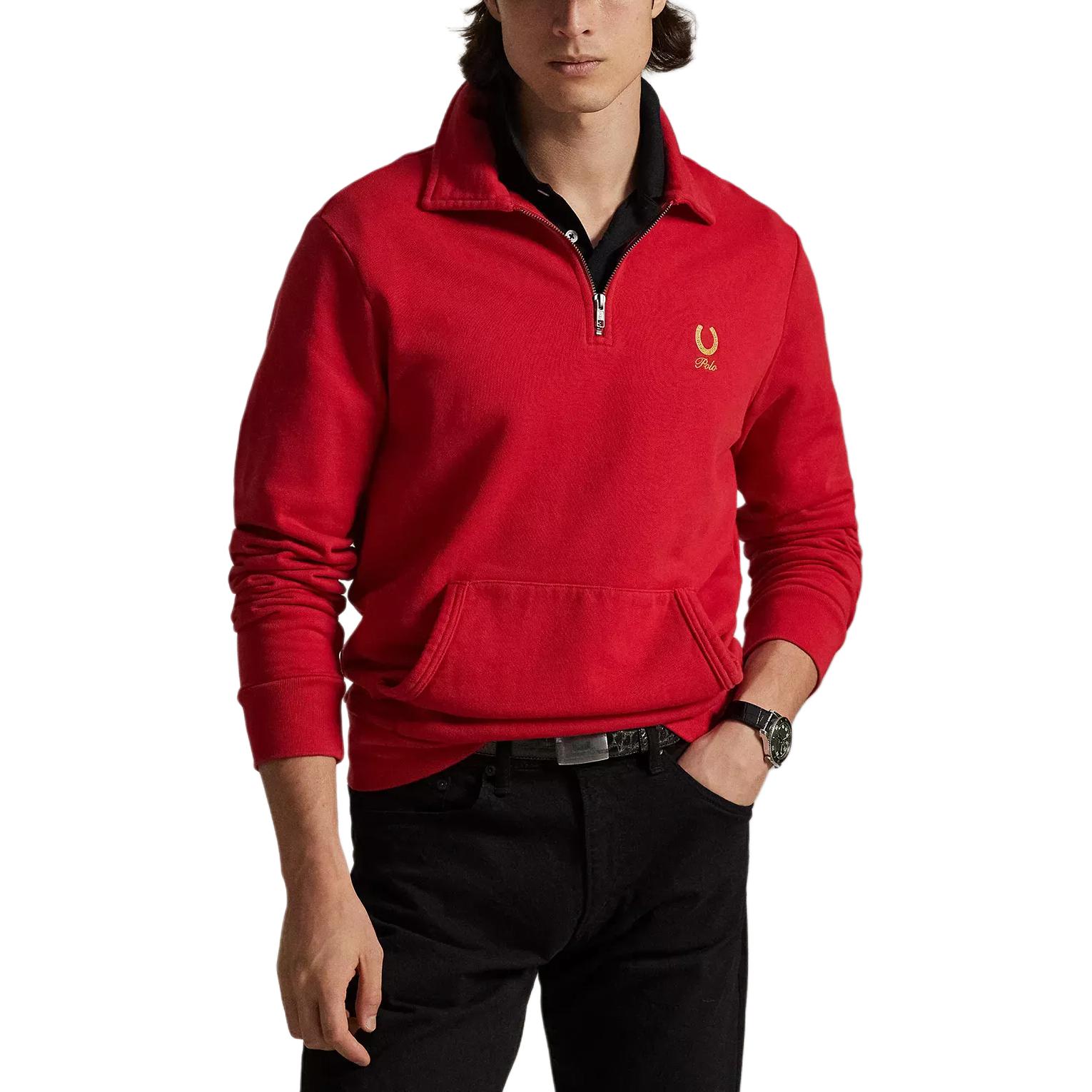 Поло с карманом на молнии Polo Ralph Lauren, new year красный — фото 3