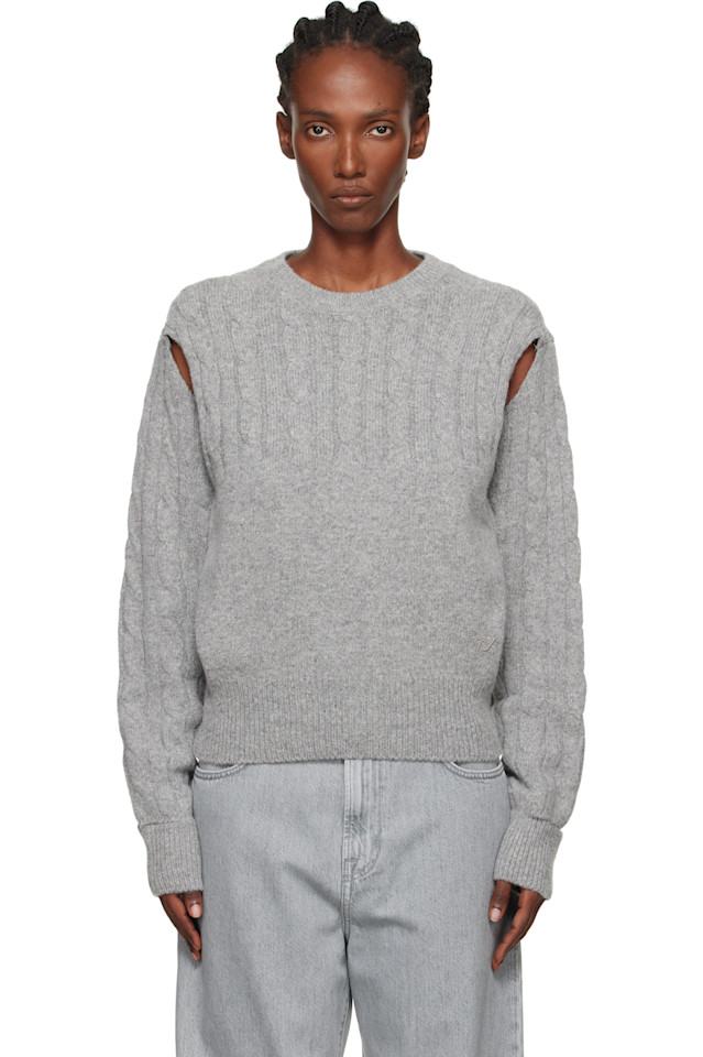 

Свитер-Трансформер крупной вязки Open Yy, серый