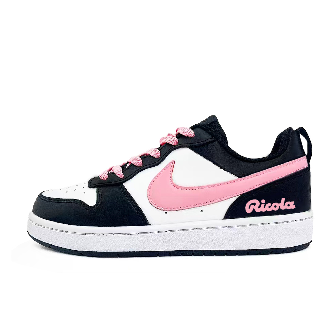 

Nike Court Borough Pink Glow устойчивые к истиранию лоу-топ скейтборд кроссовки black white pink детские