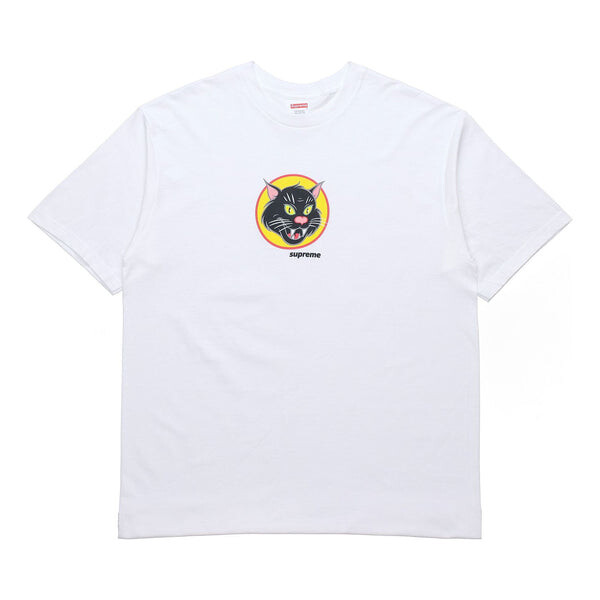 

Футболка ss20 week 1 black cat tee short sleeve white Supreme, белый
