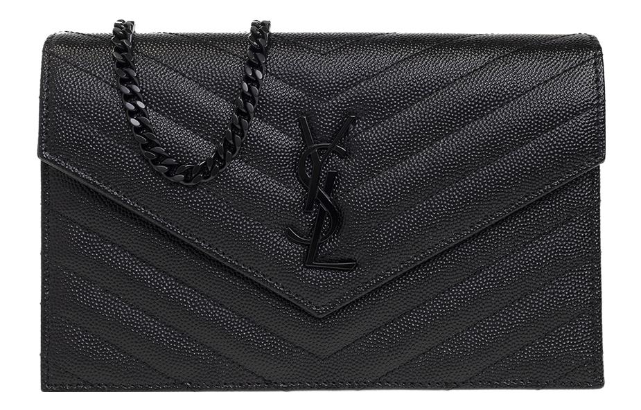 

SAINT LAURENT Кошелёк из телячьей кожи Кассандр Сумка через плечо Сумка кросс-боди Женская чёрная