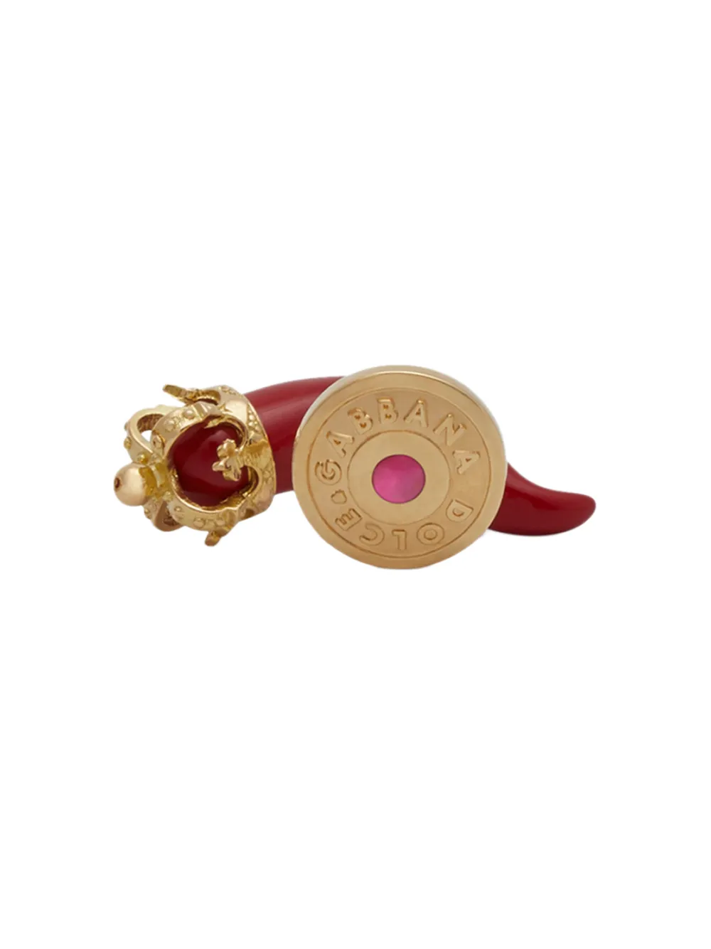 Запонки Good Luck из желтого золота с рубинами DOLCE & GABBANA, золотой — фото 2