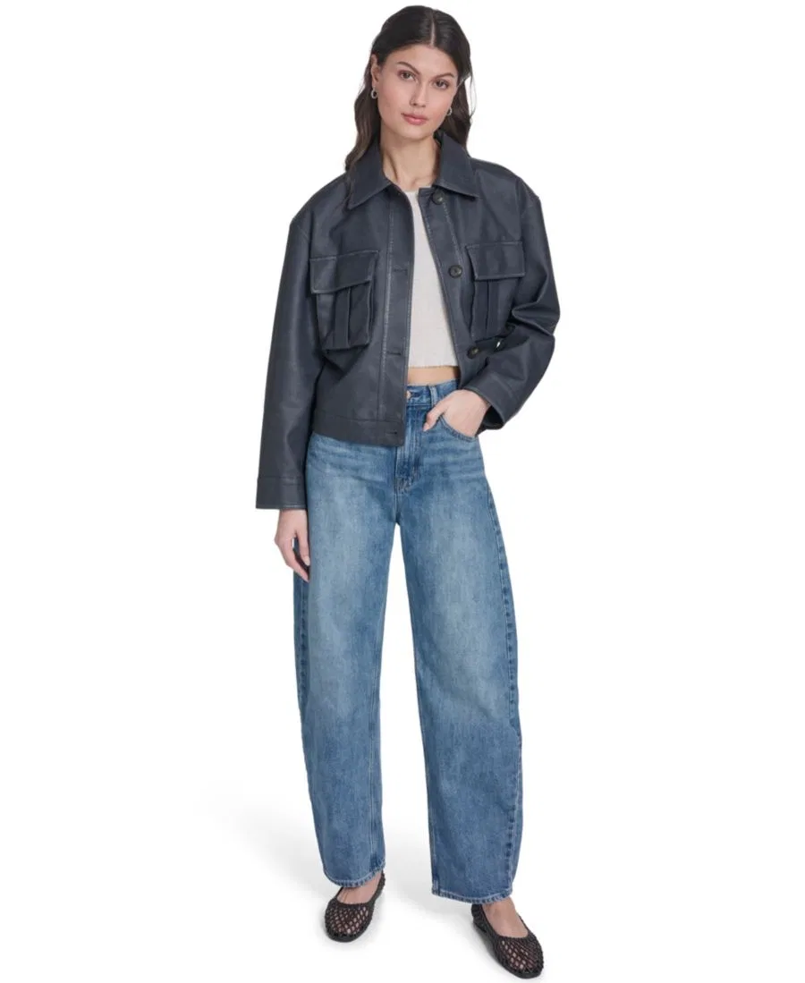 Женская куртка-рубашка из искусственной кожи с застежкой на пуговицы Levi's, Denim Mult — фото 2