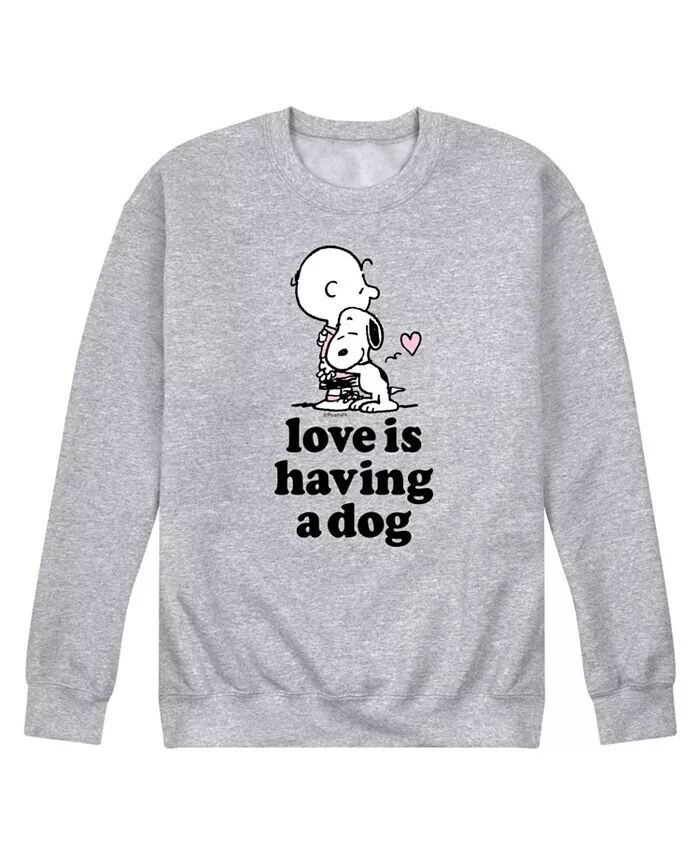 

Мужская флисовая толстовка Peanuts Love is Having a Dog AIRWAVES, серый