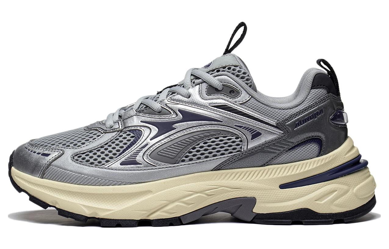 

LINING Aurora 2K Abrasion Resistant Low Top Casual Shoes мужские серо-бежевые