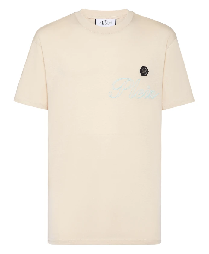 

Джерсийская футболка, круглый вырез, короткий рукав Philipp Plein, бежевый