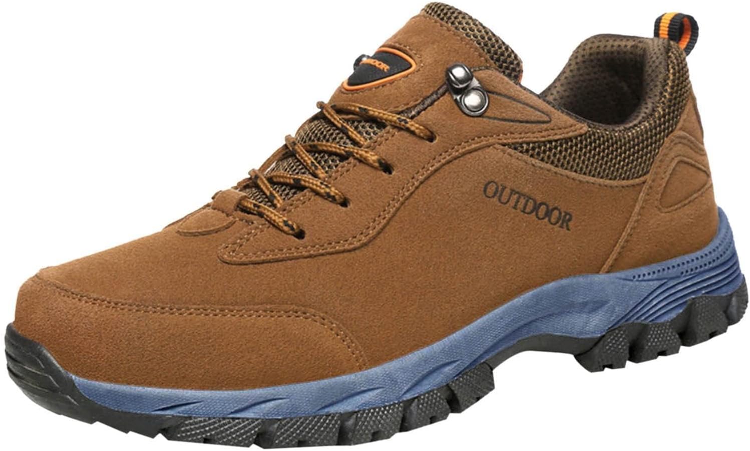 

Мужские водонепроницаемые походные кроссовки ZDLJYL, замшевые низкие походные кроссовки для легкого похода, трекинга, кемпинга и прогулок на открытом воздухе, коричневый