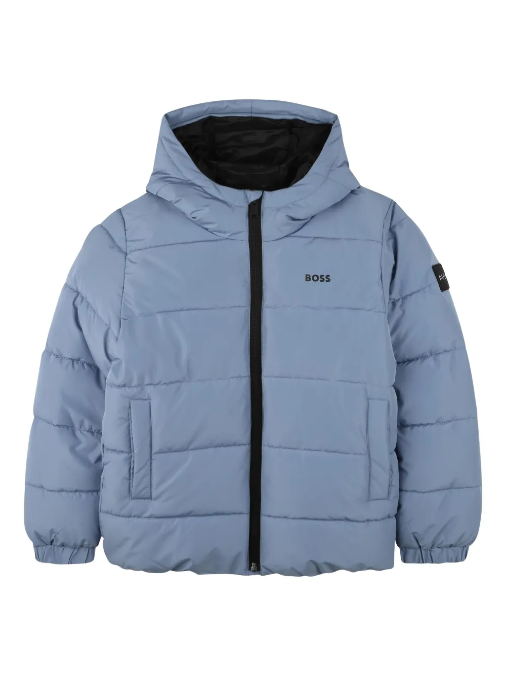 

Пуховик с логотипом Boss Kidswear, серый