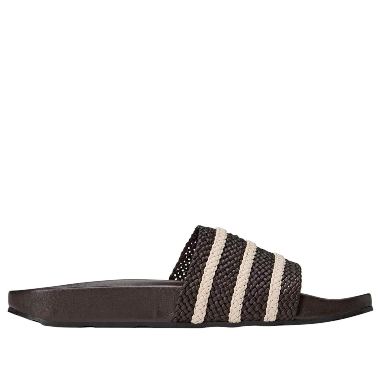 Шлепанцы adidas x Wales Bonner Adilette Slides 'Dark Brown' — фото 2