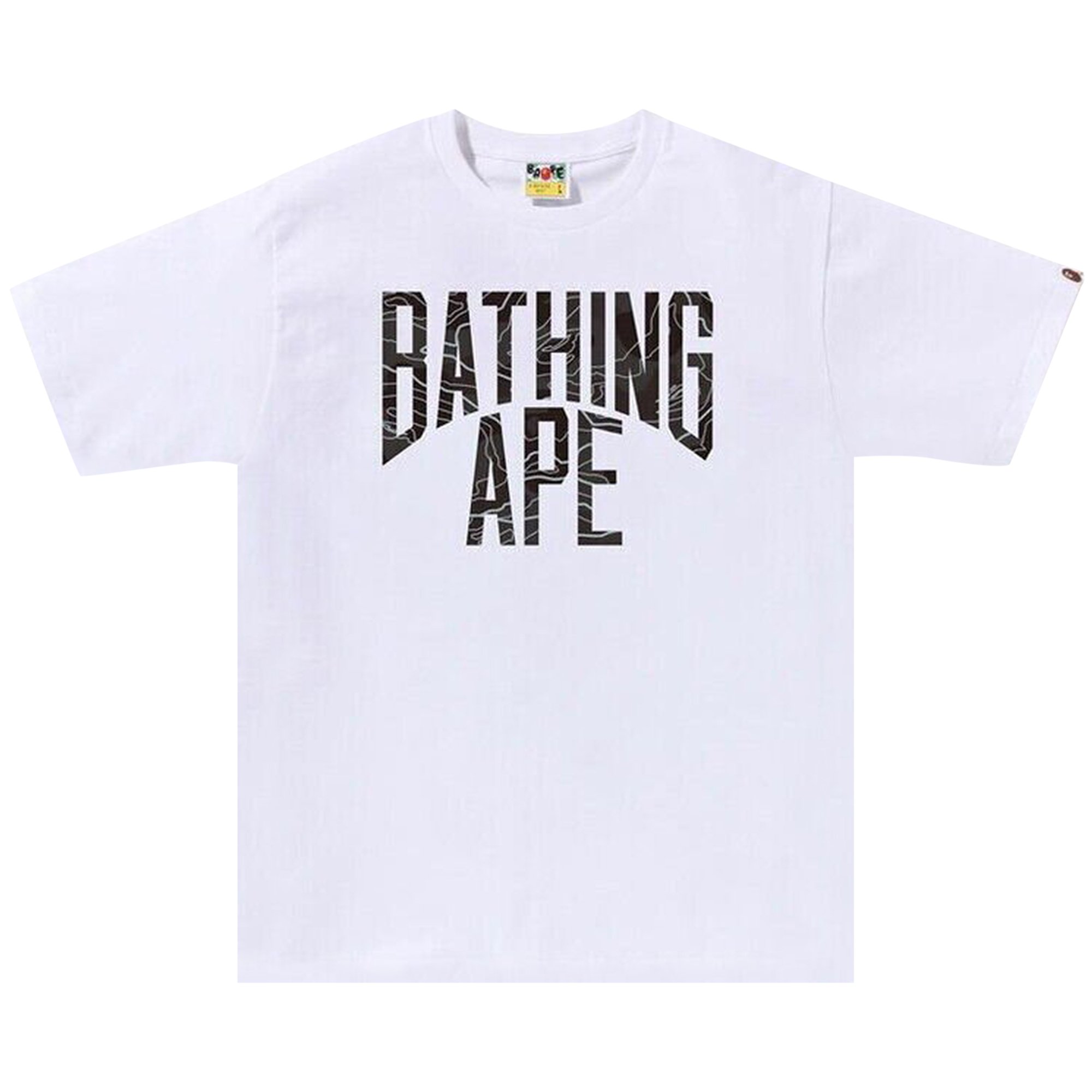 

Футболка с логотипом BAPE Layered Line Camo NYC, цвет Белый/Черный