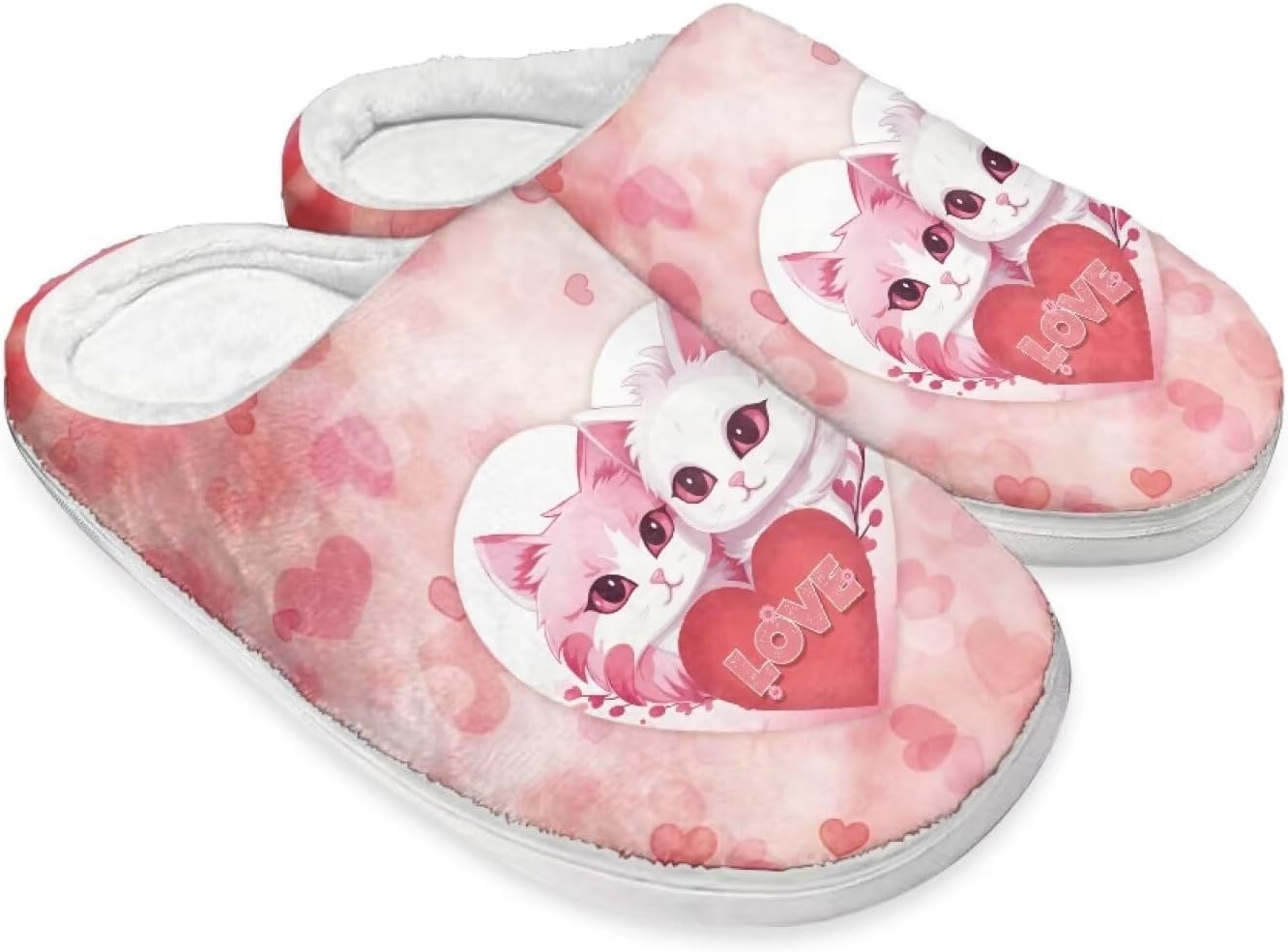 

Тапочки STUOARTE для женщин и мужчин, мягкие теплые домашние тапочки, для дома и улицы, плюшевые, с противоскользящей подошвой, на удобной подошве, белый/розовый