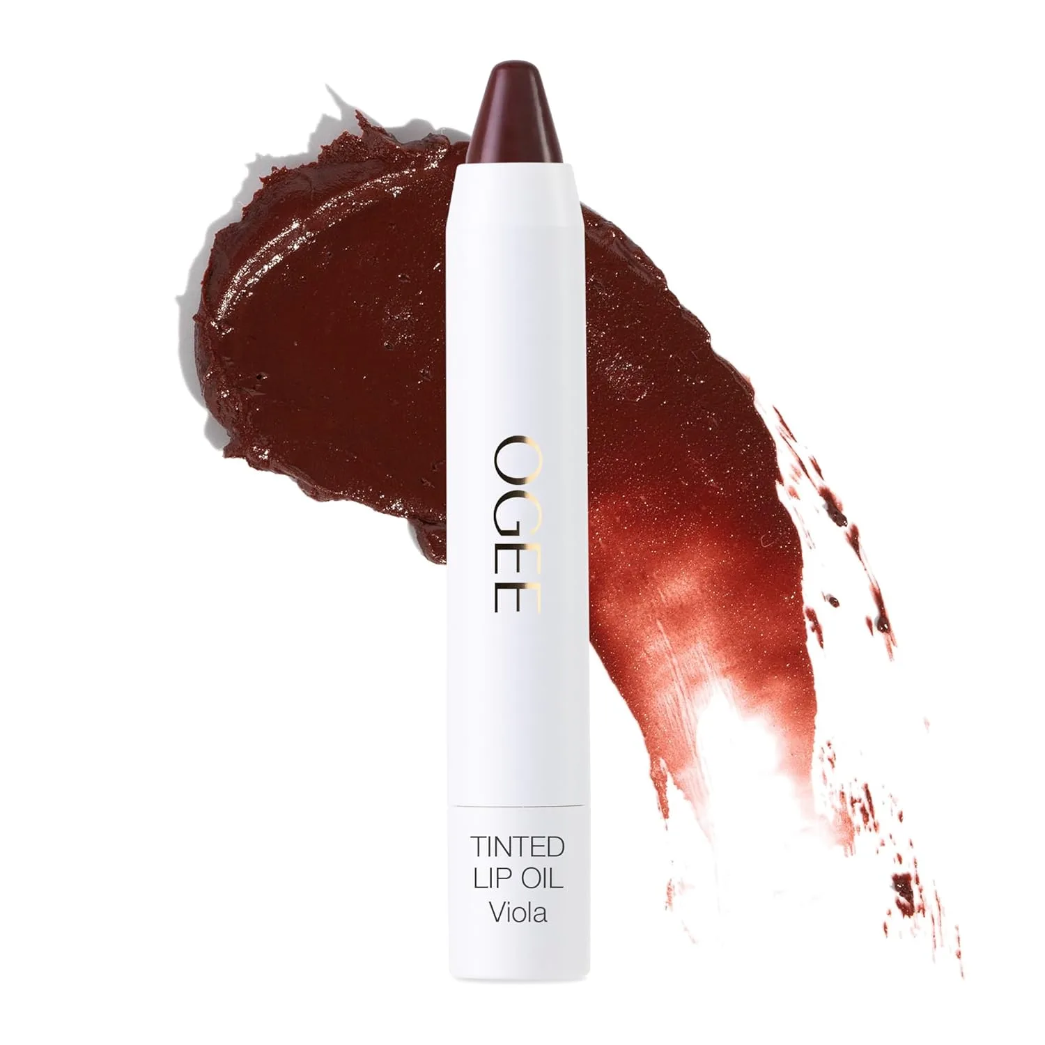 Ogee Tinted Sculpted Lip Oil - тинт для губ с 100% органическим кокосовым маслом, маслом жожоба и витамином E, в оттенке VIOLA 1 штука (1 шт.), Viola - Blackberry Brown