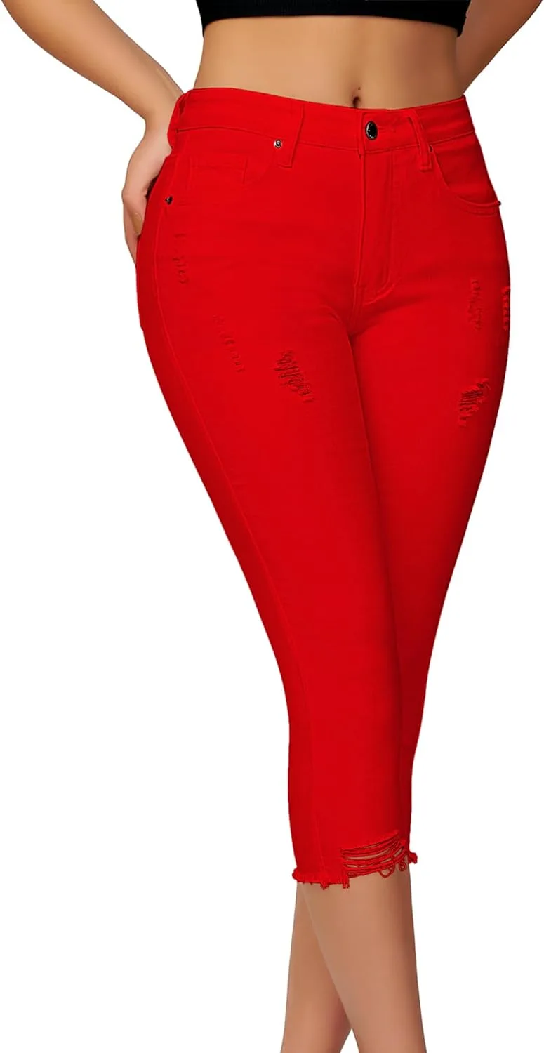 

Roswear женские капри Mid Rise Skinny с потертостями